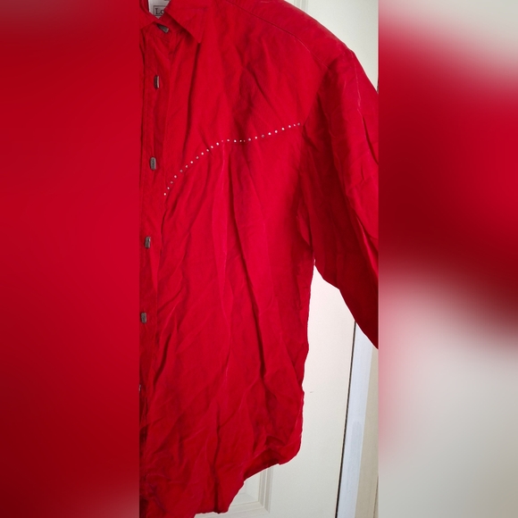 Longhorn by nivel western wear usa vintage red beaded top blouse shirt small - Picture 11 of 16